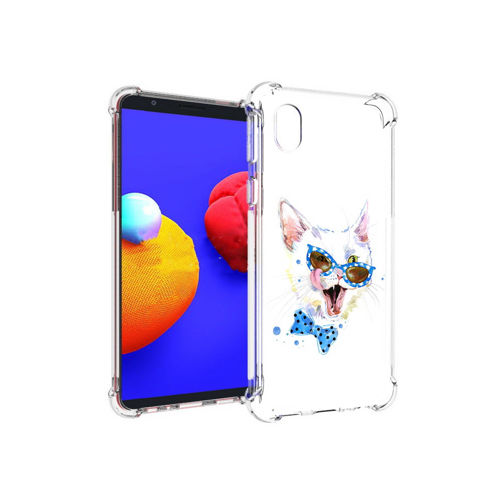 

Чехол MyPads Tocco для Samsung Galaxy A01 Core белый кот (PT151825.477.229), Прозрачный, Tocco