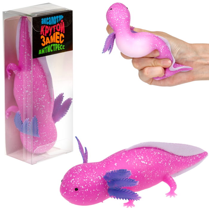

Игрушка-антистресс Крутой замес 1TOY Аксолотль, фиолетовый, Т25358-1