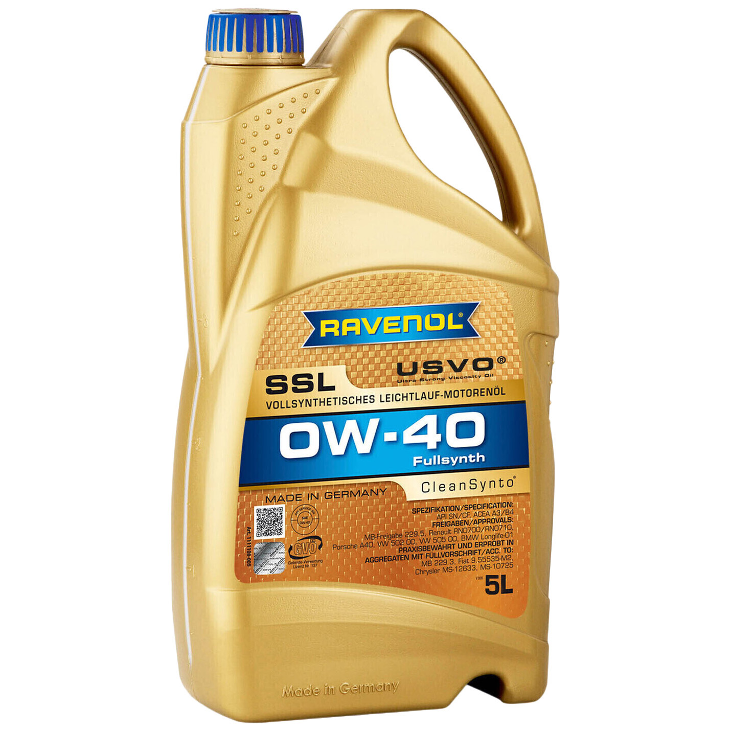 фото Моторное масло ravenol super synthetik oel ssl sae 0w-40 (5 л) 4+1