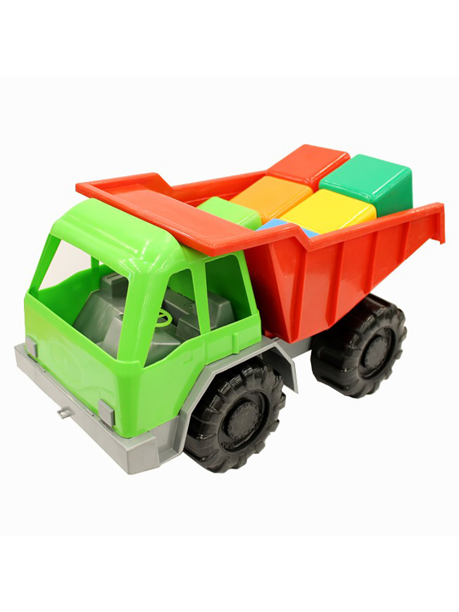 Игрушечная машинка Maksi kids Грузовик с кубиками 3-282 зеленый машинка р у 2ch 1 14 зеленый 34х17 2х17 см