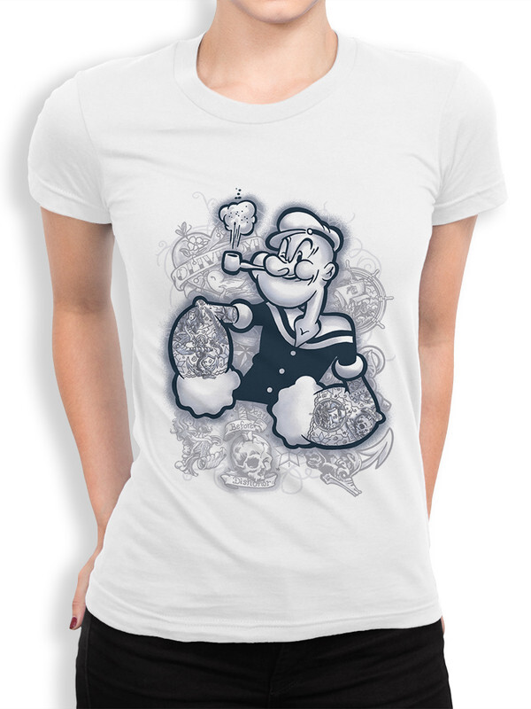 фото Футболка женская design heroes моряк попай - popeye sailor белая 2xl