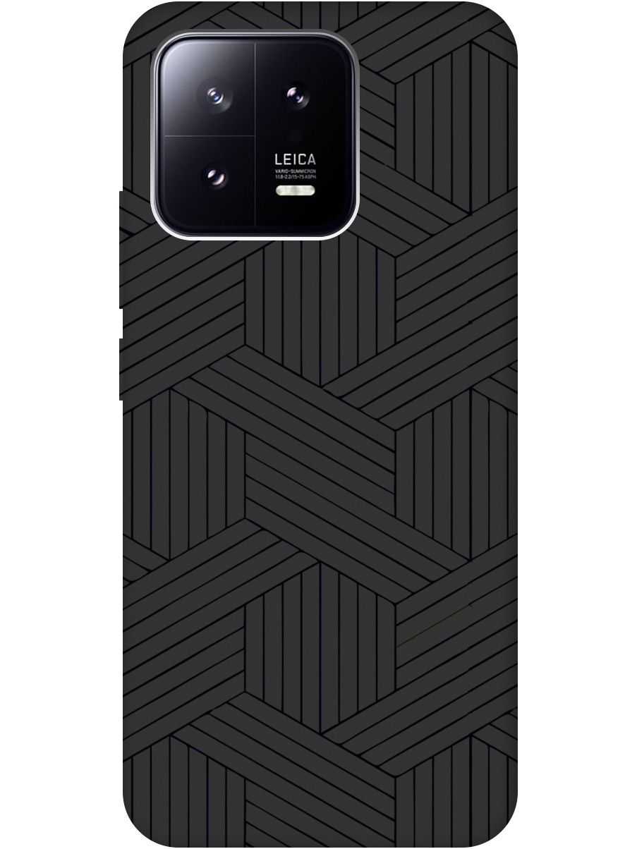 

Силиконовый чехол на Xiaomi 13 с рисунком "Милый узор" Soft Touch черный, 20000420