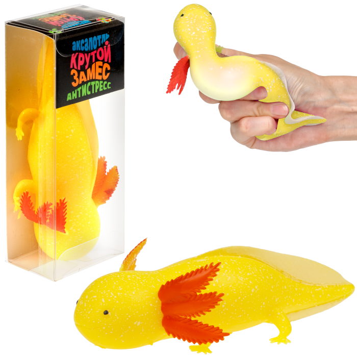

Игрушка-антистресс Крутой замес 1TOY Аксолотль, желтый, Т25358-2