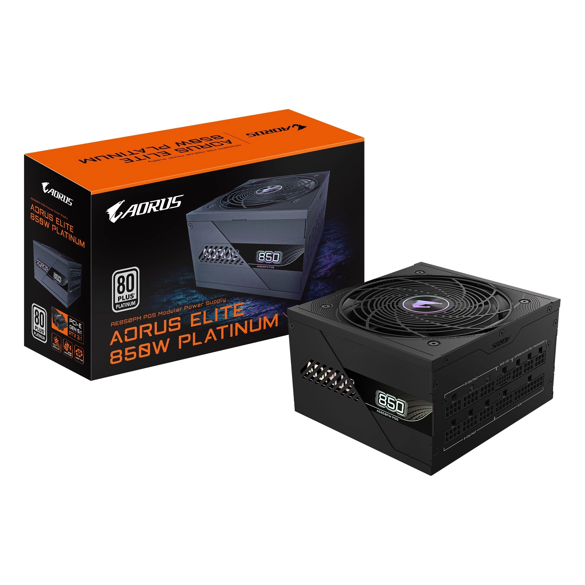 

Блок питания GIGABYTE AORUS ELITE GP-AE850PM PG5 850W (GP-AE850PM PG5), AORUS ELITE GP-AE850PM PG5
