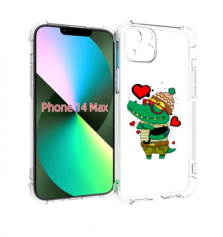 

Чехол MyPads Влюбленный крокодил для iPhone 14 Plus (6.7), Прозрачный, Tocco