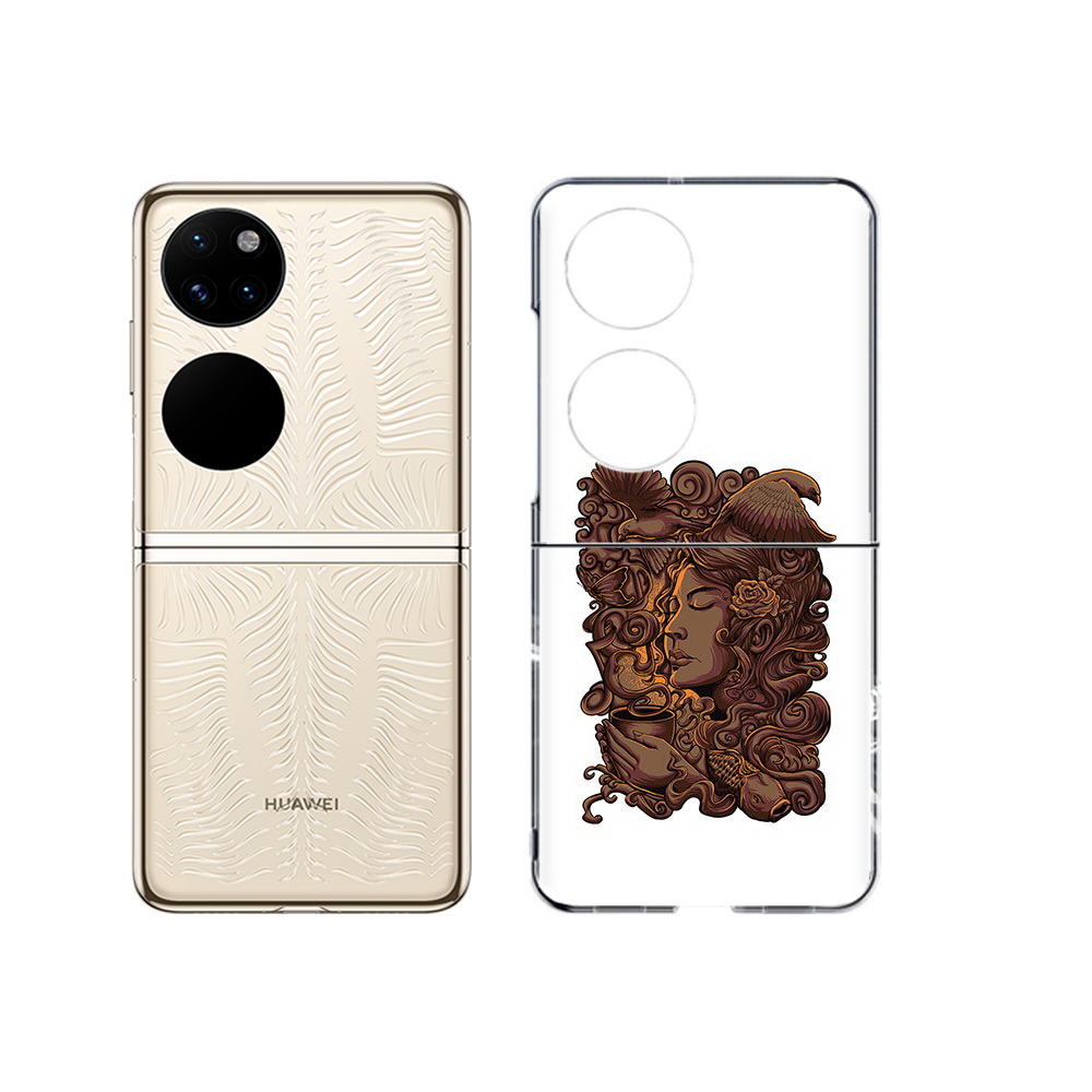 Чехол MyPads Tocco для Huawei P50 девушка с длинными волосами абстракция (PT225999.71.312)