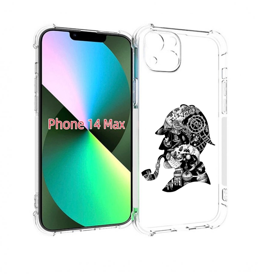 

Чехол MyPads мужчина с трубкой абстракция для iPhone 14 Plus (6.7), Прозрачный, Tocco