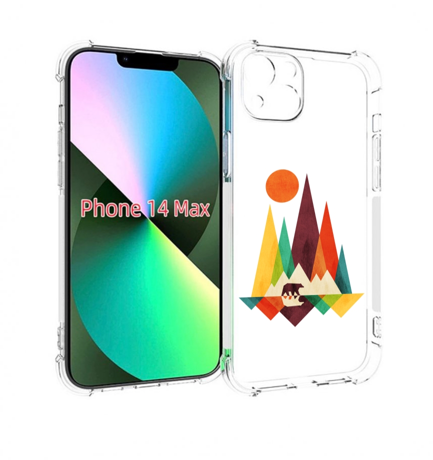 

Чехол MyPads нарисованные горы с медведем для iPhone 14 Plus (6.7), Прозрачный, Tocco