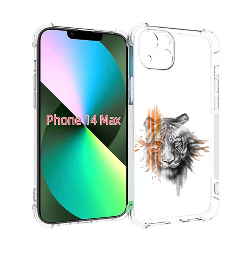 

Чехол MyPads огненный тигр для iPhone 14 Plus (6.7), Прозрачный, Tocco