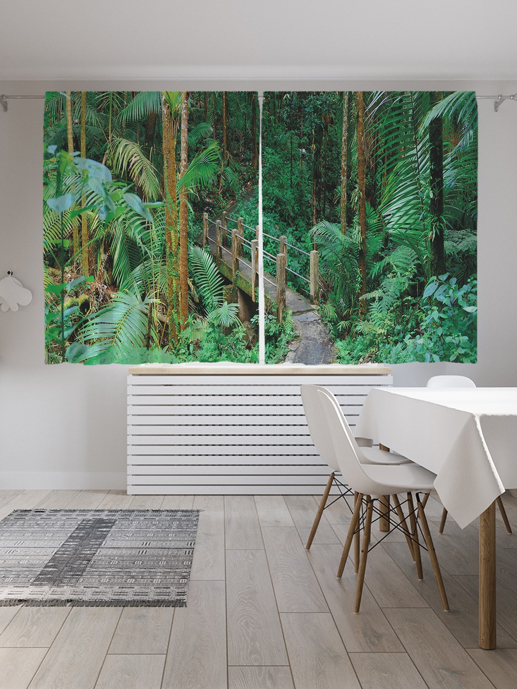 фото Шторы joyarty с фотопечатью "тропы в пуэрто-рико" из сатена, 290х180 см