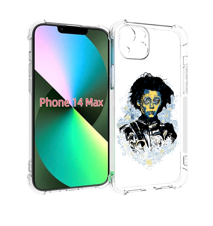 

Чехол MyPads парень черно-белый абстракция для iPhone 14 Plus (6.7), Прозрачный, Tocco