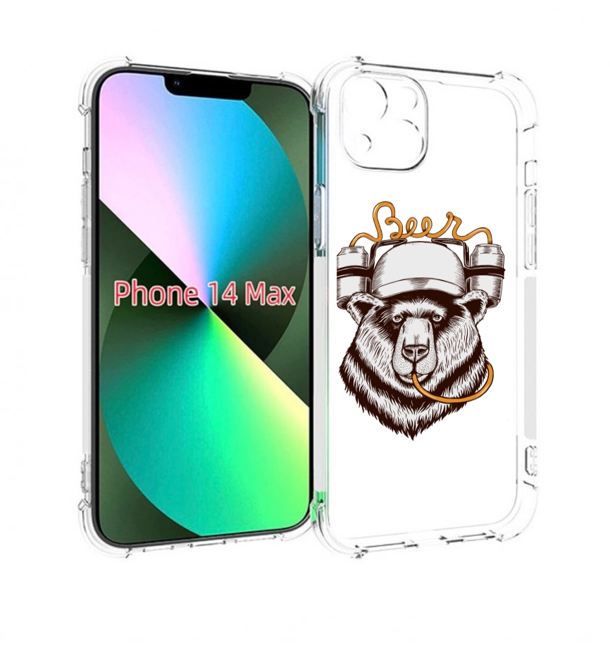 

Чехол MyPads пивной медведь для iPhone 14 Plus (6.7), Прозрачный, Tocco