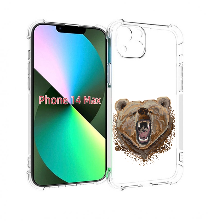 

Чехол MyPads пиксельный медведь для iPhone 14 Plus (6.7), Прозрачный, Tocco