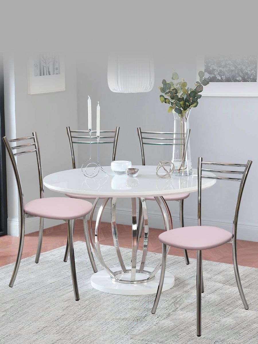 Кухонные стулья мягкие со спинкой Мебель Хром 4 шт сиреневый