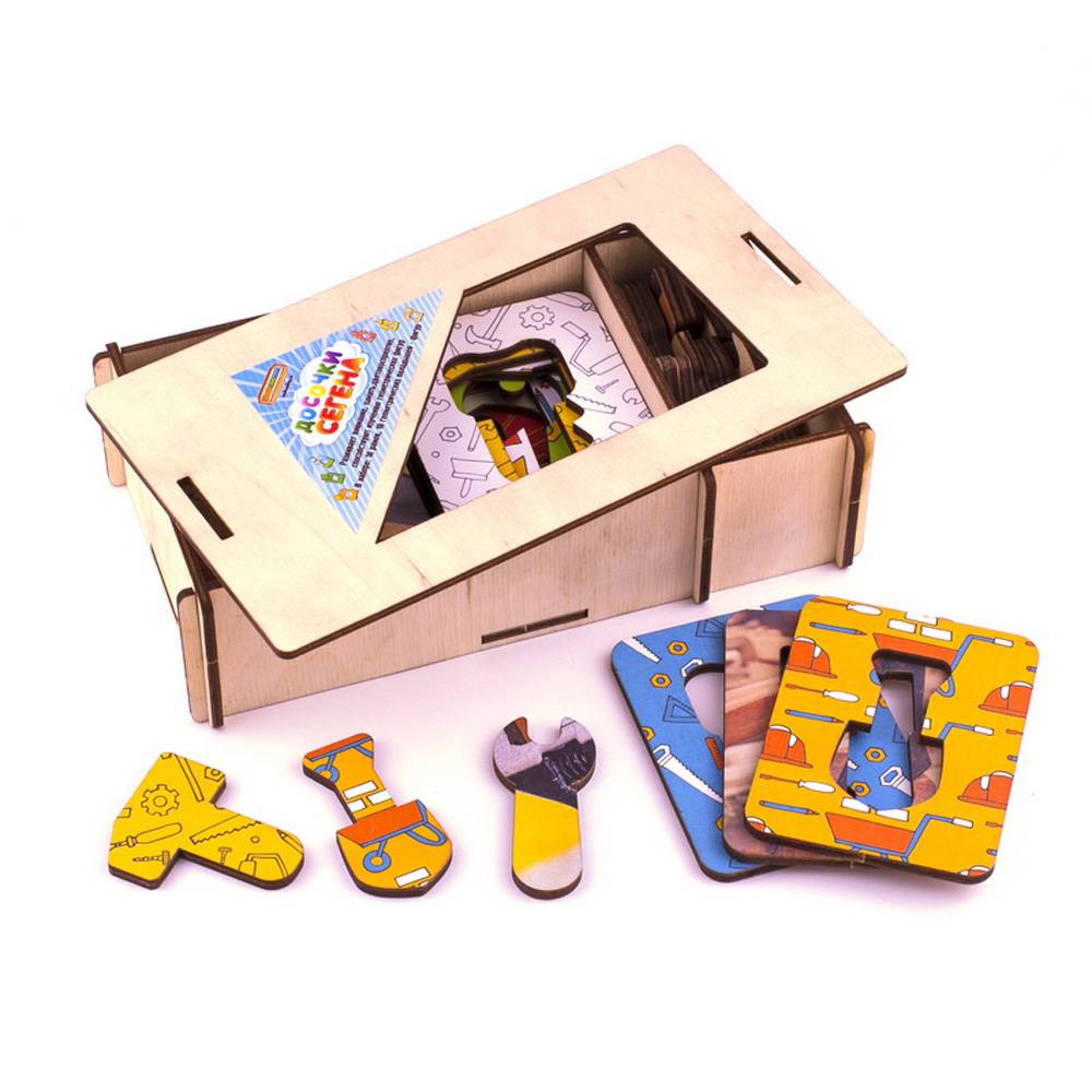 

WoodlandToys Развивающая игра Доски Сегена Инструменты, 18 деталей 068203, 068203