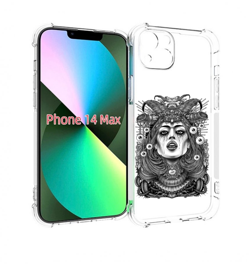 

Чехол MyPads портрет девушки черно белый для iPhone 14 Plus (6.7), Прозрачный, Tocco