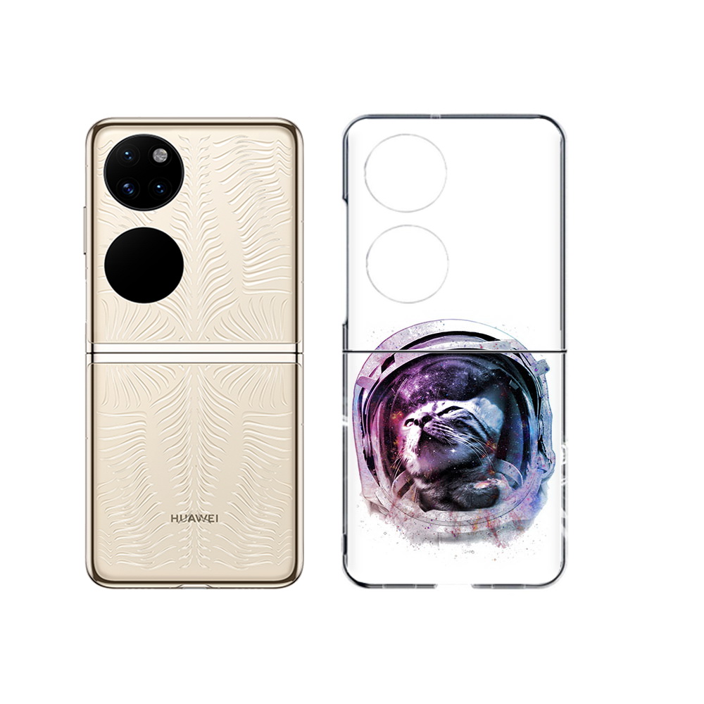 

Чехол MyPads Tocco для Huawei P50 кот в шлеме (PT225999.71.396), Прозрачный, Tocco