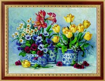 

PSP Алмазная вышивка Цветочные композиции Diy-N-088-R, 27x20 см