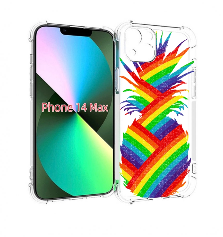 

Чехол MyPads радужный ананас для iPhone 14 Plus (6.7), Прозрачный, Tocco
