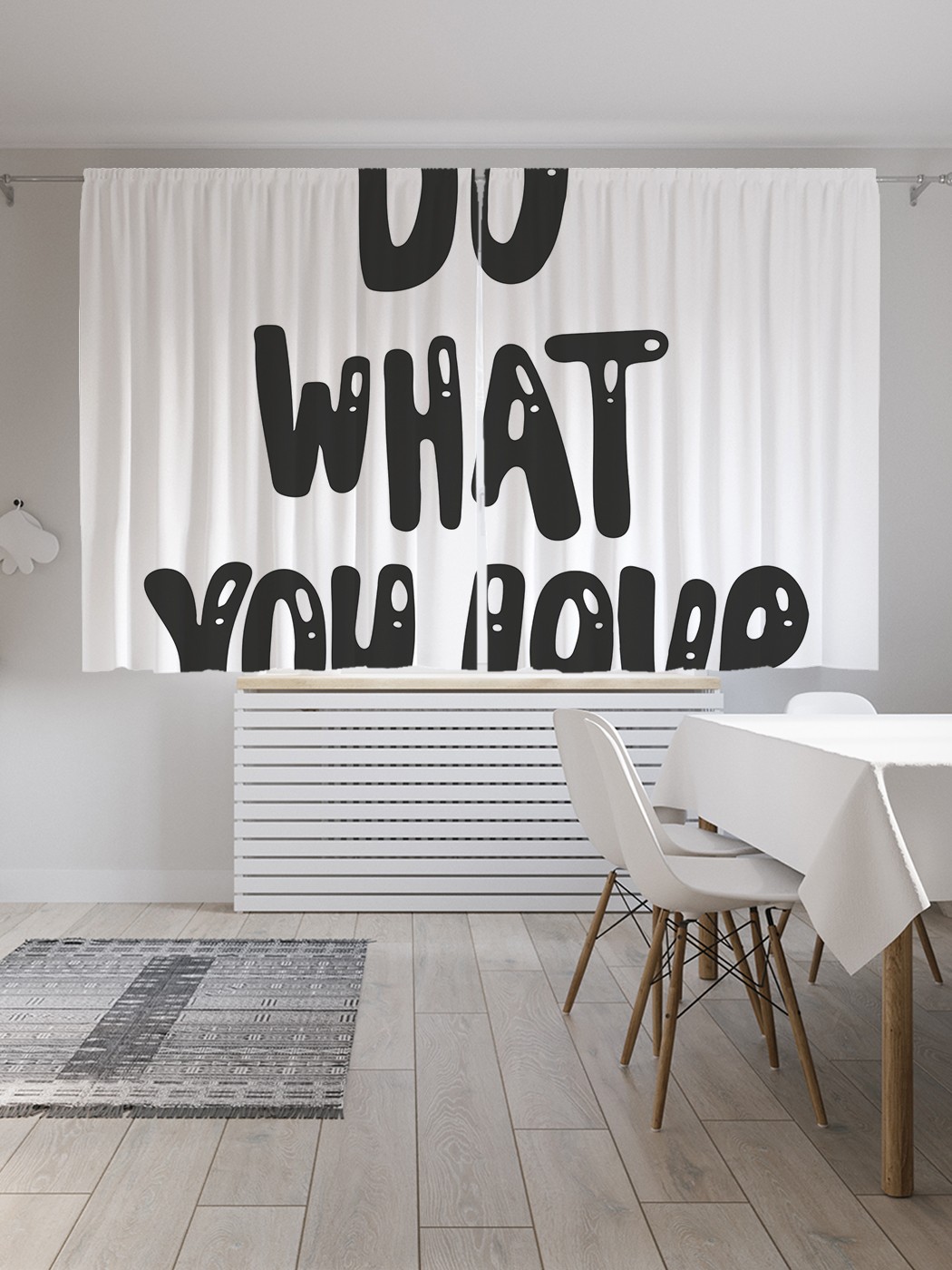 фото Шторы joyarty с фотопечатью "цитата с бликами" из сатена, 290х180 см