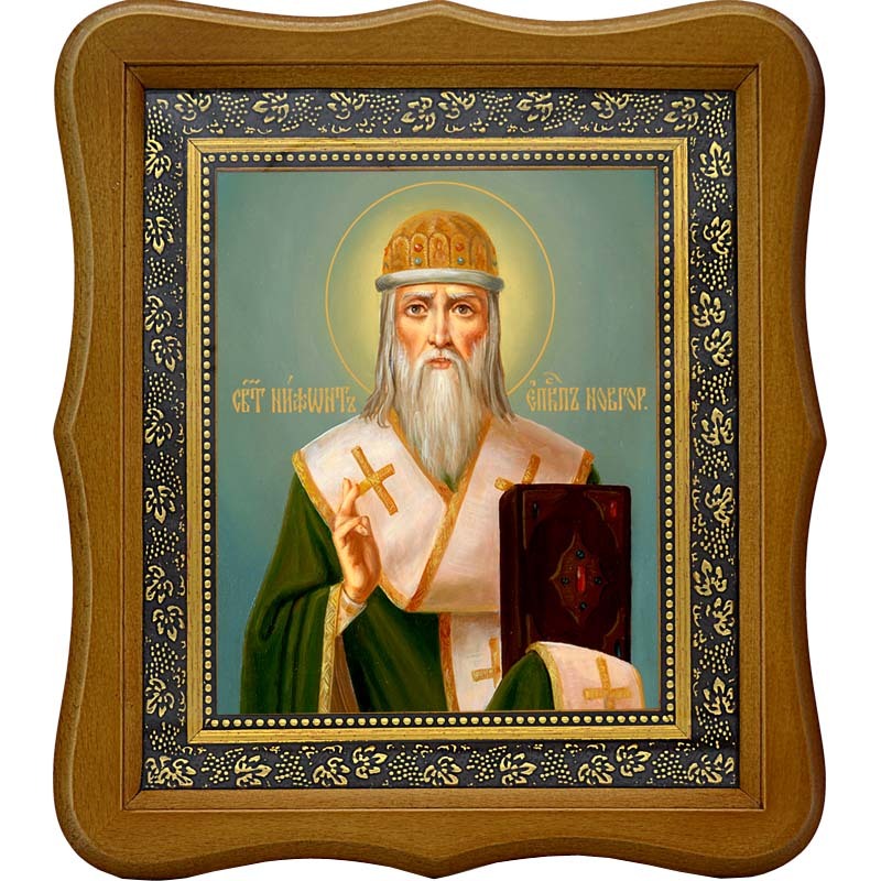 

Нифонт Печерский, Новгородский святитель, епископ. Икона на холсте.