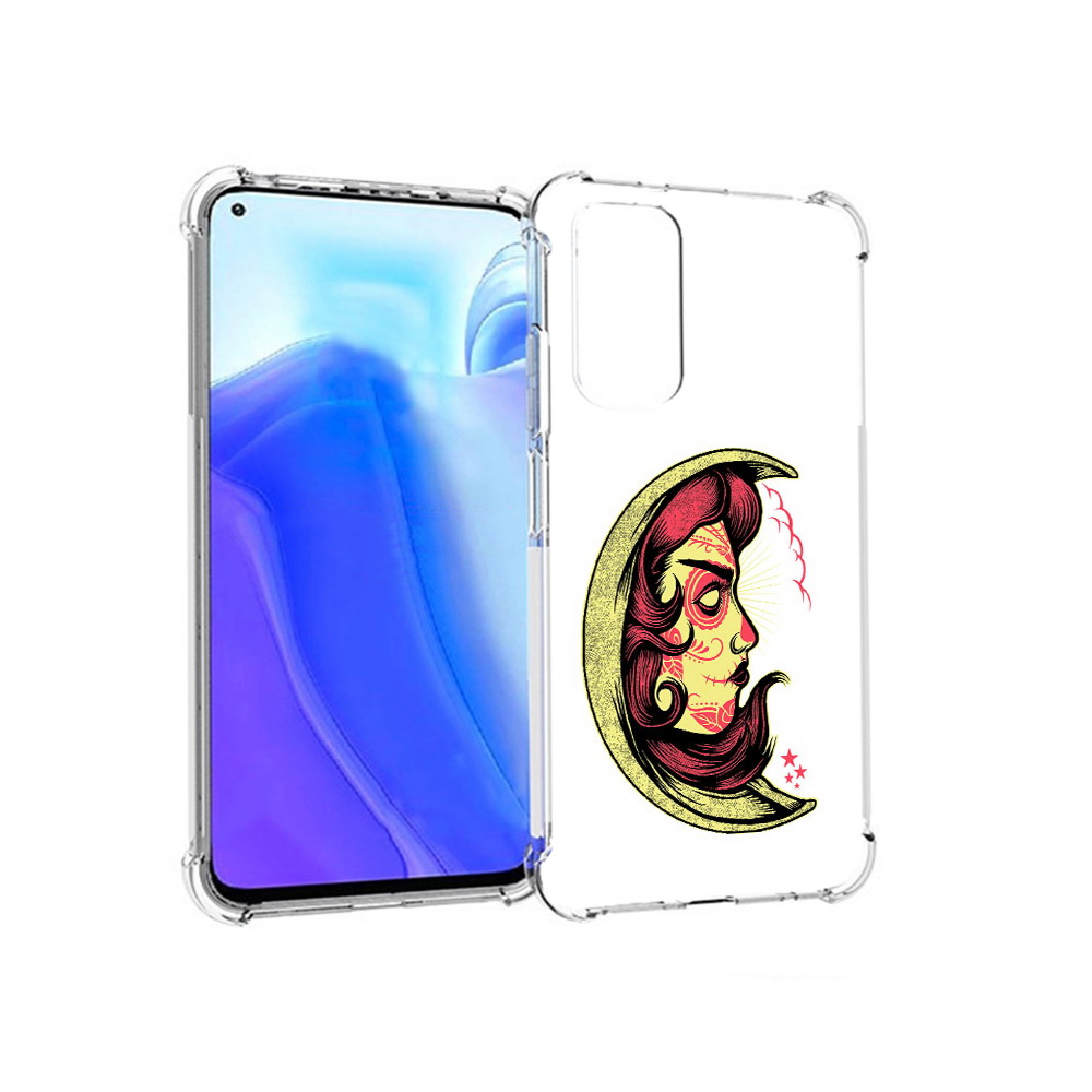 

Чехол MyPads Tocco для Xiaomi Redmi Note 11S желтый полумесяц с лицом девушки, Tocco