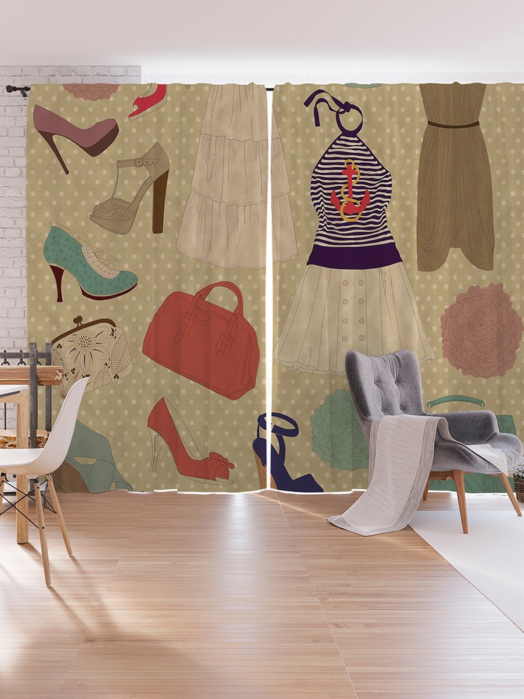 

Шторы под лён JoyArty "Нужные покупки", серия Oxford DeLux, 340х265 см, Нужные покупки