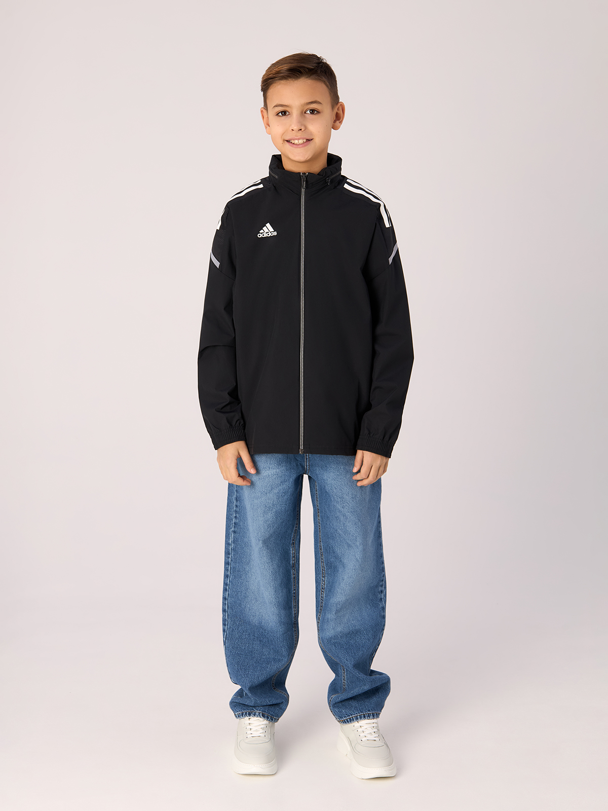 

Ветровка детская для мальчиков Adidas Condivo 21 Allweather GM1484 черная 128, Черный, Condivo 21 Allweather