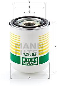 

Фильтр масляный двигателя MANN-FILTER TB1374X, TB1374X