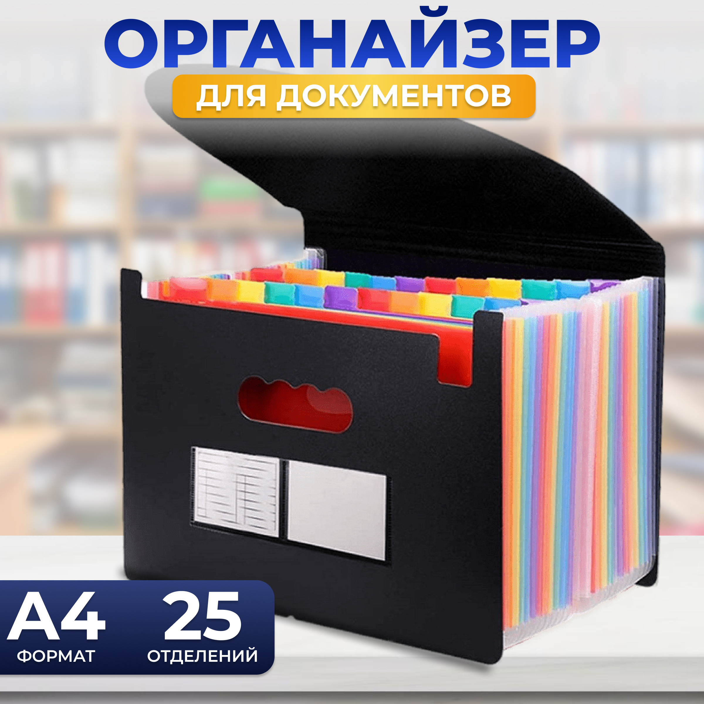 

Папка Dmade для документов А4 24 отделения, Черный, papka24
