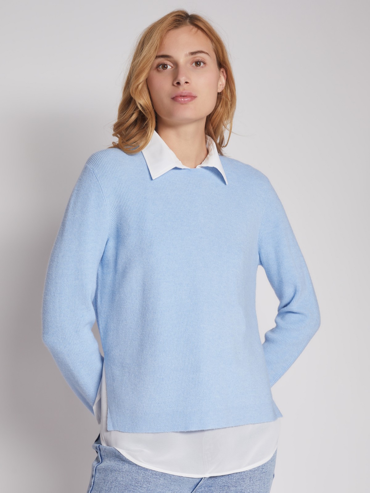 

Джемпер женский Zolla 022326765023 голубой L, 022326765023