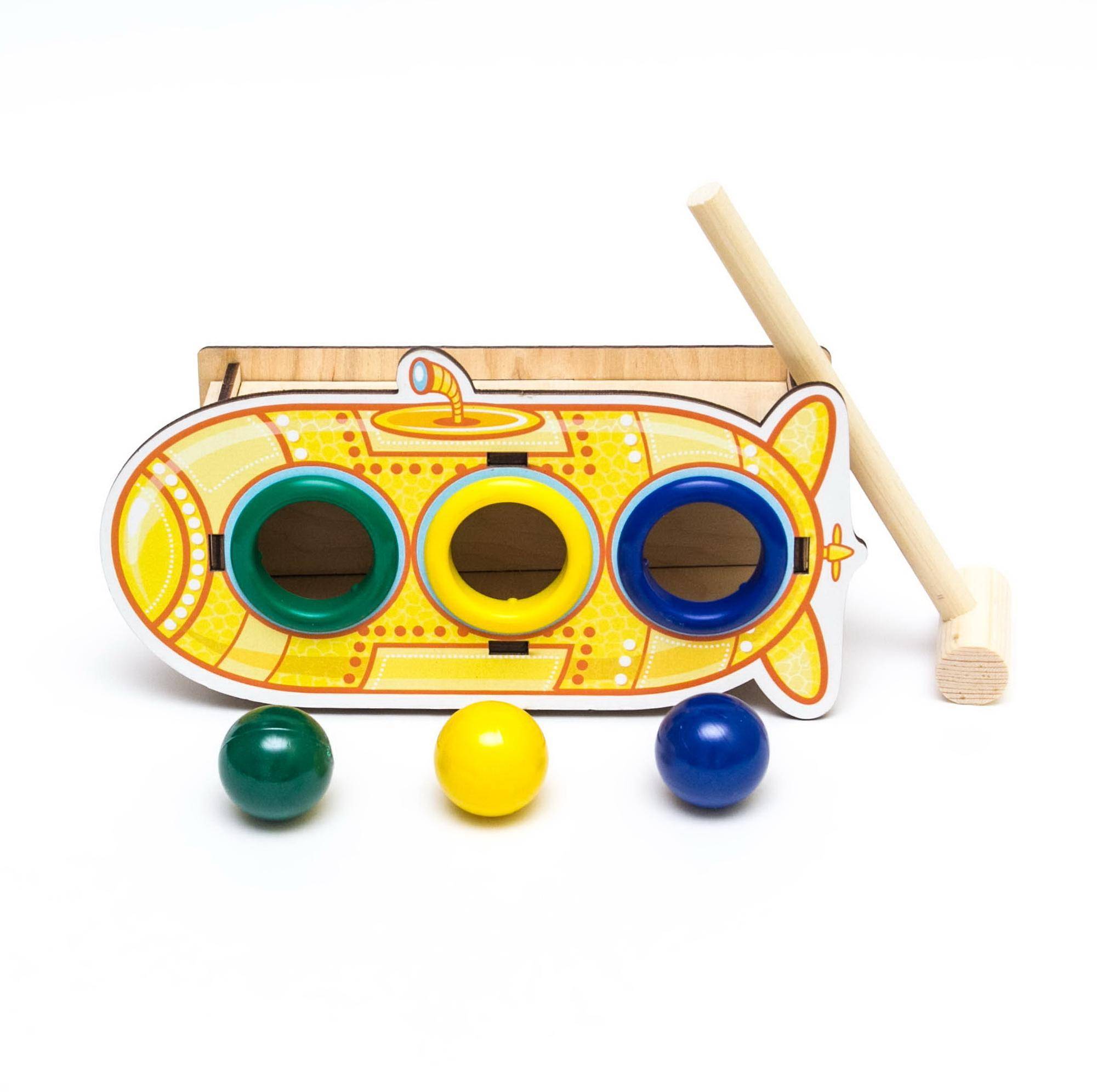 

WoodLandToys Стучалка цветная Субмарина, 3 отверстия 115204, 115204