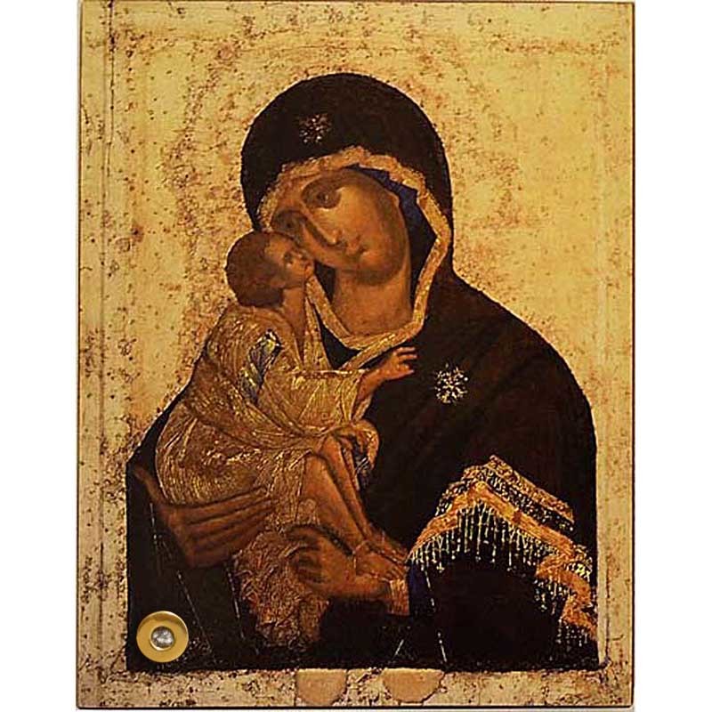 

Донская икона Божьей Матери. Копия иконы Феофана Грека с мощевиком.