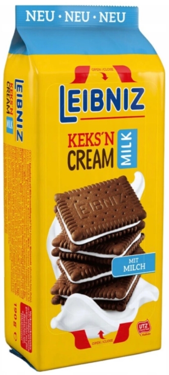 Печенье Bahlsen Leibniz Keksn Cream шоколадное с молочной начинкой 190 г