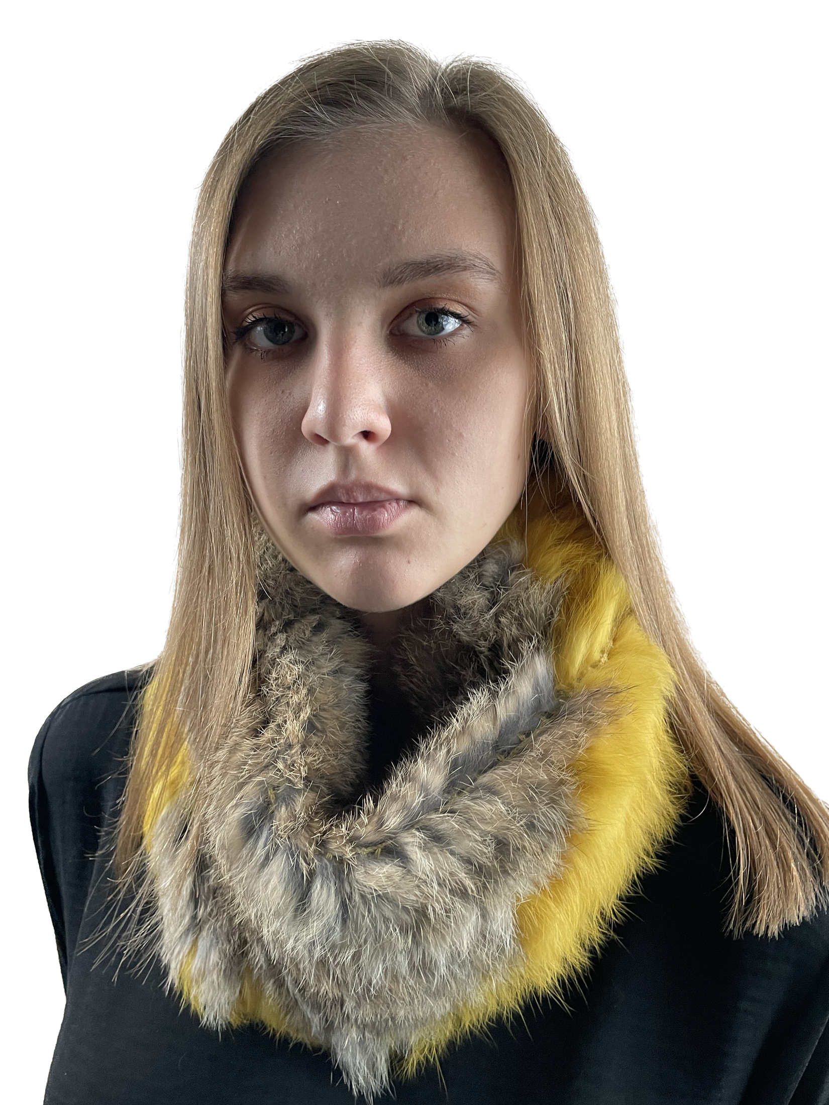 Снуд женский Королевство Птички & Бабочки Ш-29 жёлто-бежевый, 30х27 см