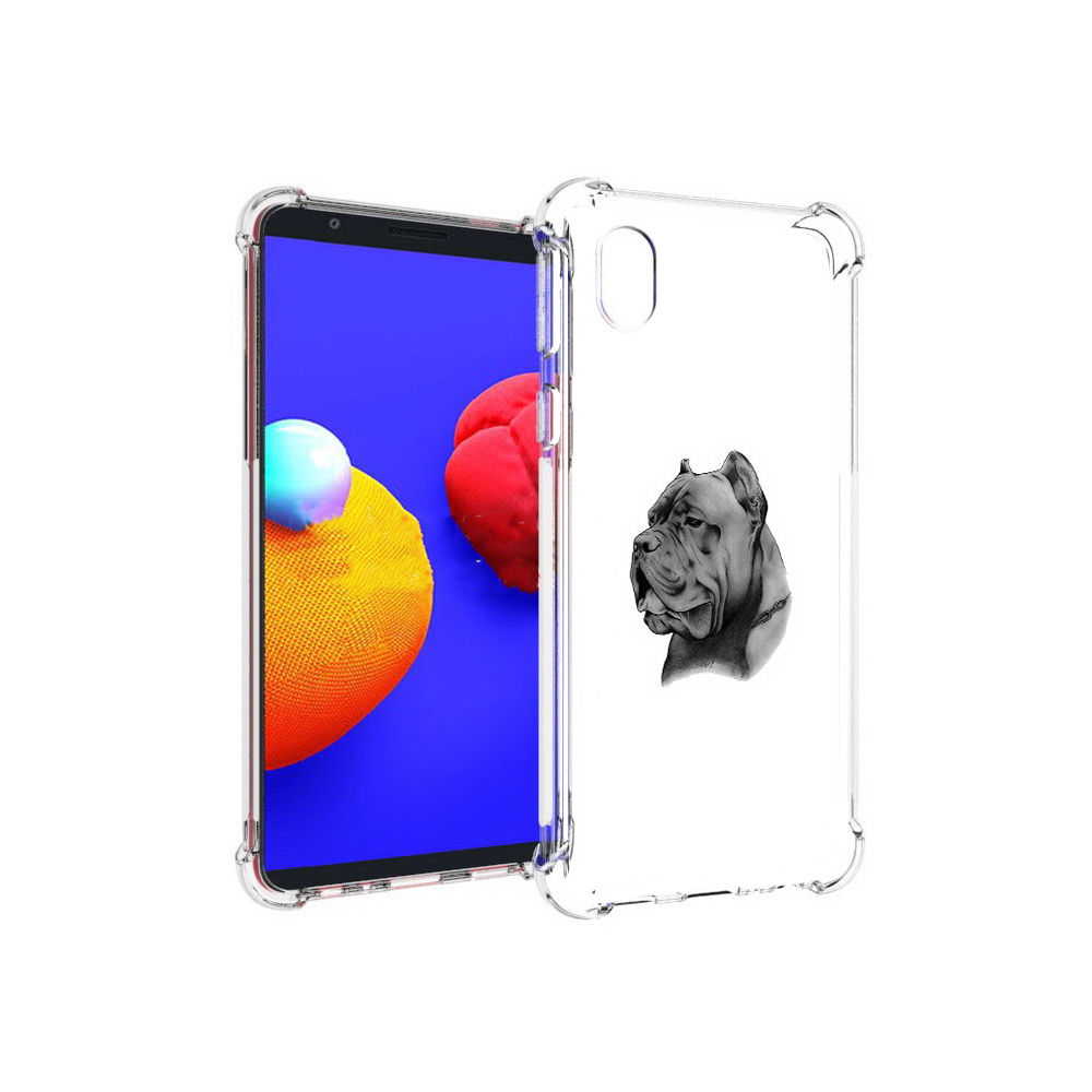 

Чехол MyPads Tocco для Samsung Galaxy A01 Core грозный бульдог (PT151825.477.300), Прозрачный, Tocco