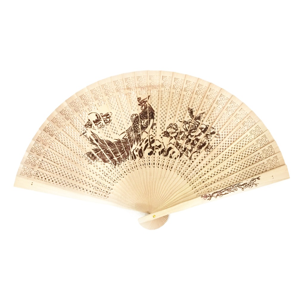 фото Складной бамбуковый веер с узором, 23 см ripoma