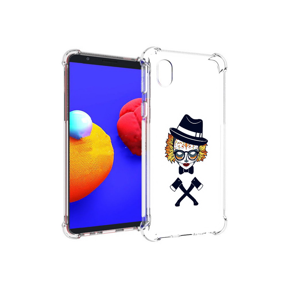

Чехол MyPads Tocco для Samsung Galaxy A01 Core девушка в маске с топорами рисунок, Прозрачный, Tocco