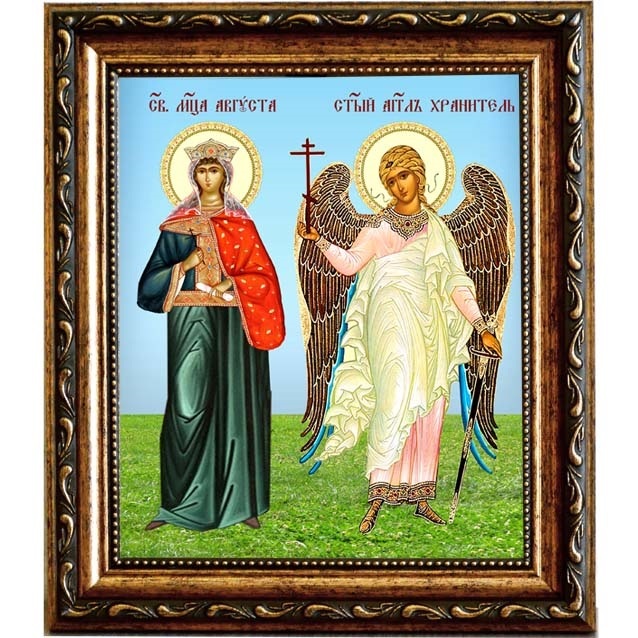 

Августа (Василисса) Римская с Ангелом Хранителем. Икона на холсте.