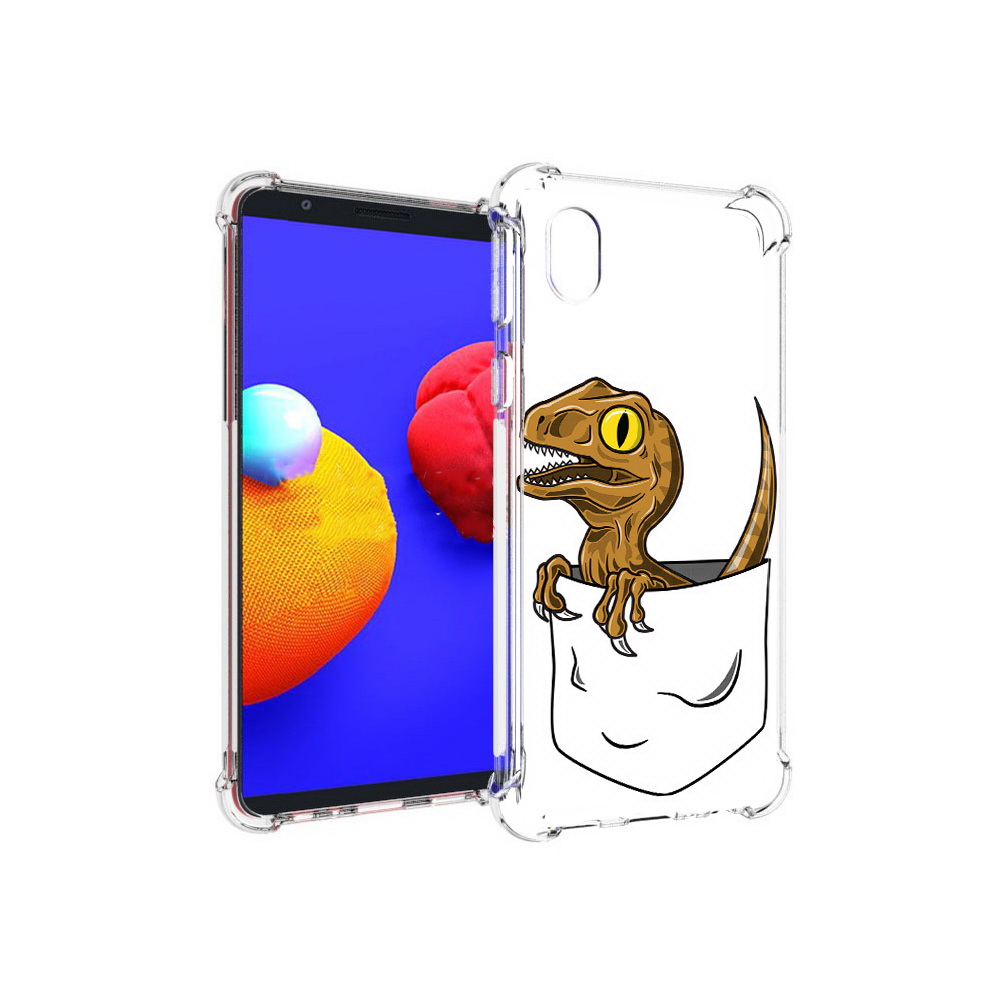 

Чехол MyPads Tocco для Samsung Galaxy A01 Core динозавр в кармане (PT151825.477.327), Прозрачный, Tocco