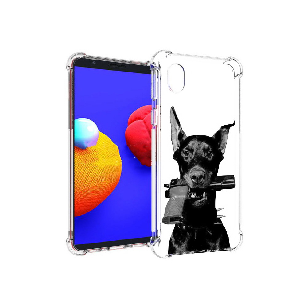 Чехол MyPads Tocco для Samsung Galaxy A01 Core доберман с пистолетом (PT151825.477.331)