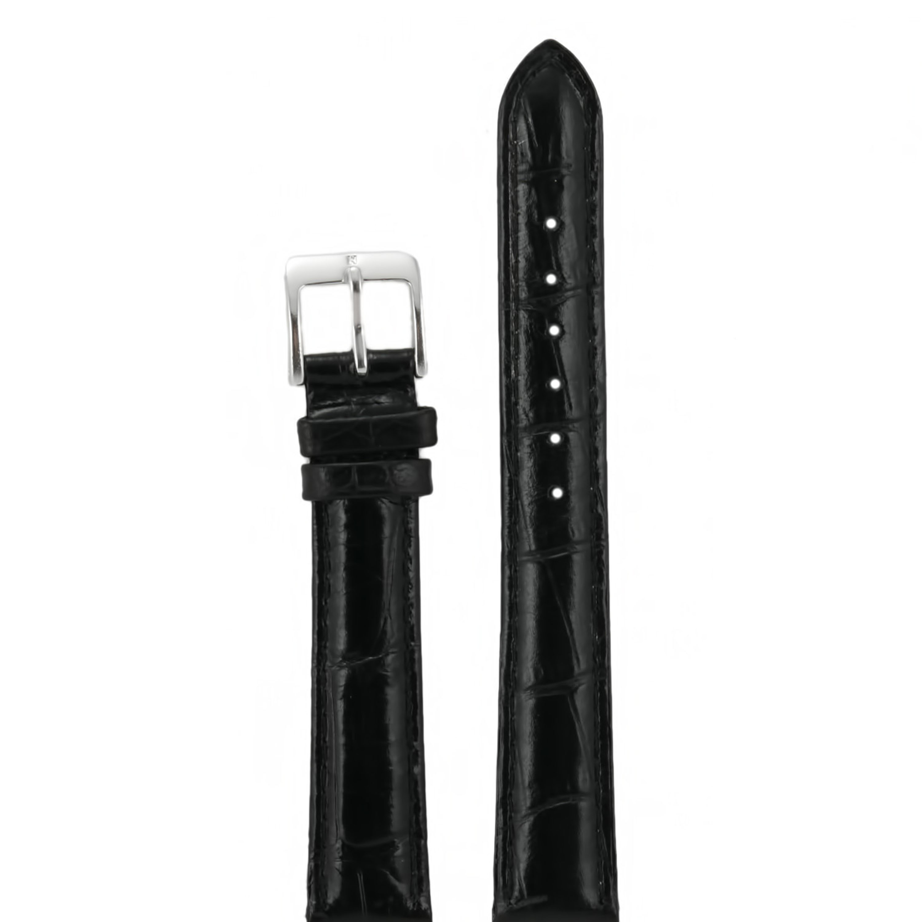 

Ремешок из двух частей женский Nagata Leather 16 черный croco/серебро, 16
