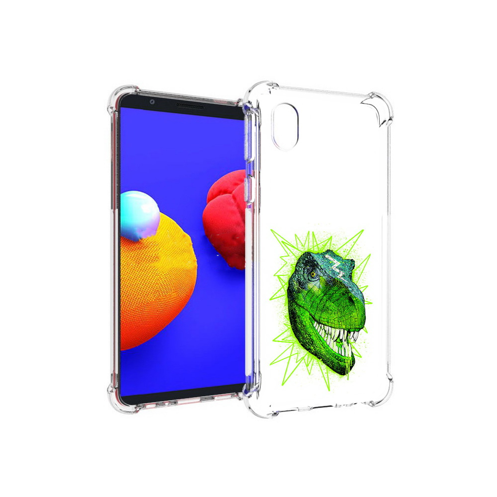 

Чехол MyPads Tocco для Samsung Galaxy A01 Core зеленый динозавр (PT151825.477.358), Прозрачный, Tocco