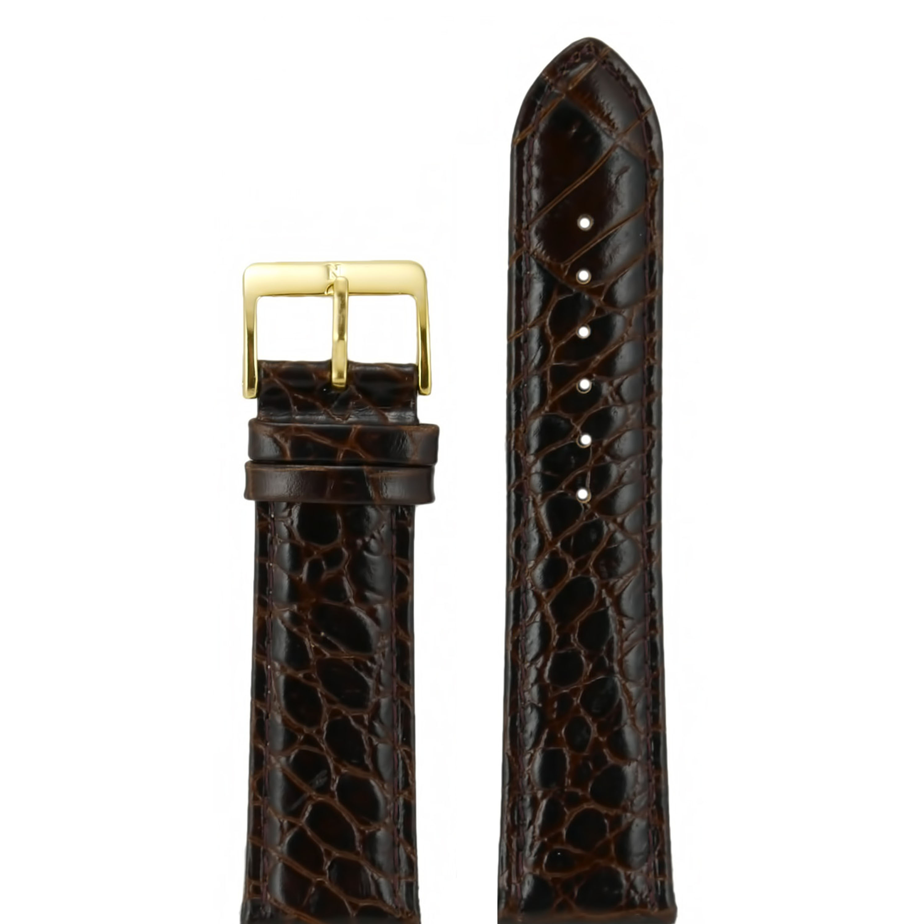 

Ремешок из двух частей унисекс Nagata Leather 22 темно-коричневая змея/золото, Коричневый, 22