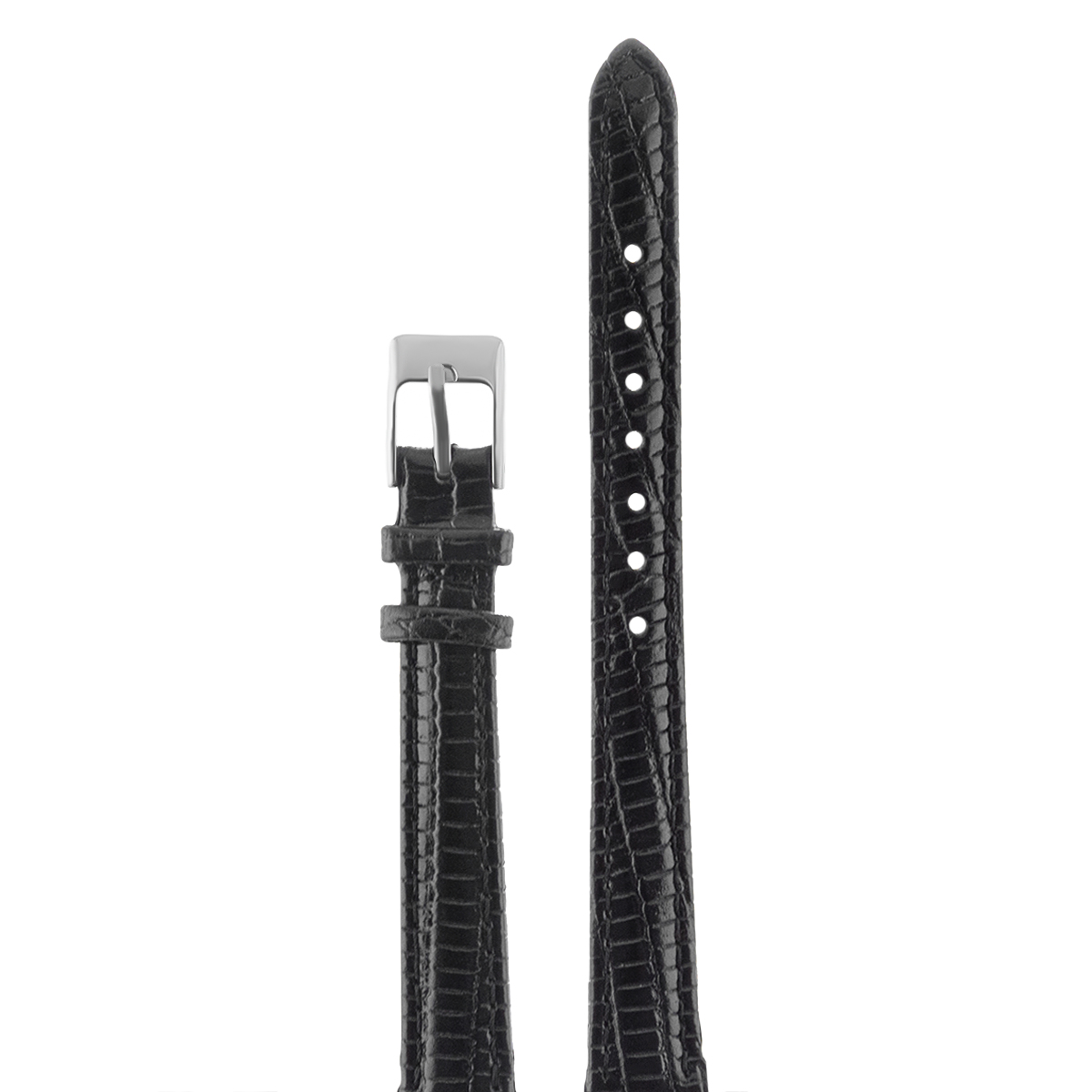 

Ремешок из двух частей женский Nagata Leather 12 черная змея/серебро, Черный, 12