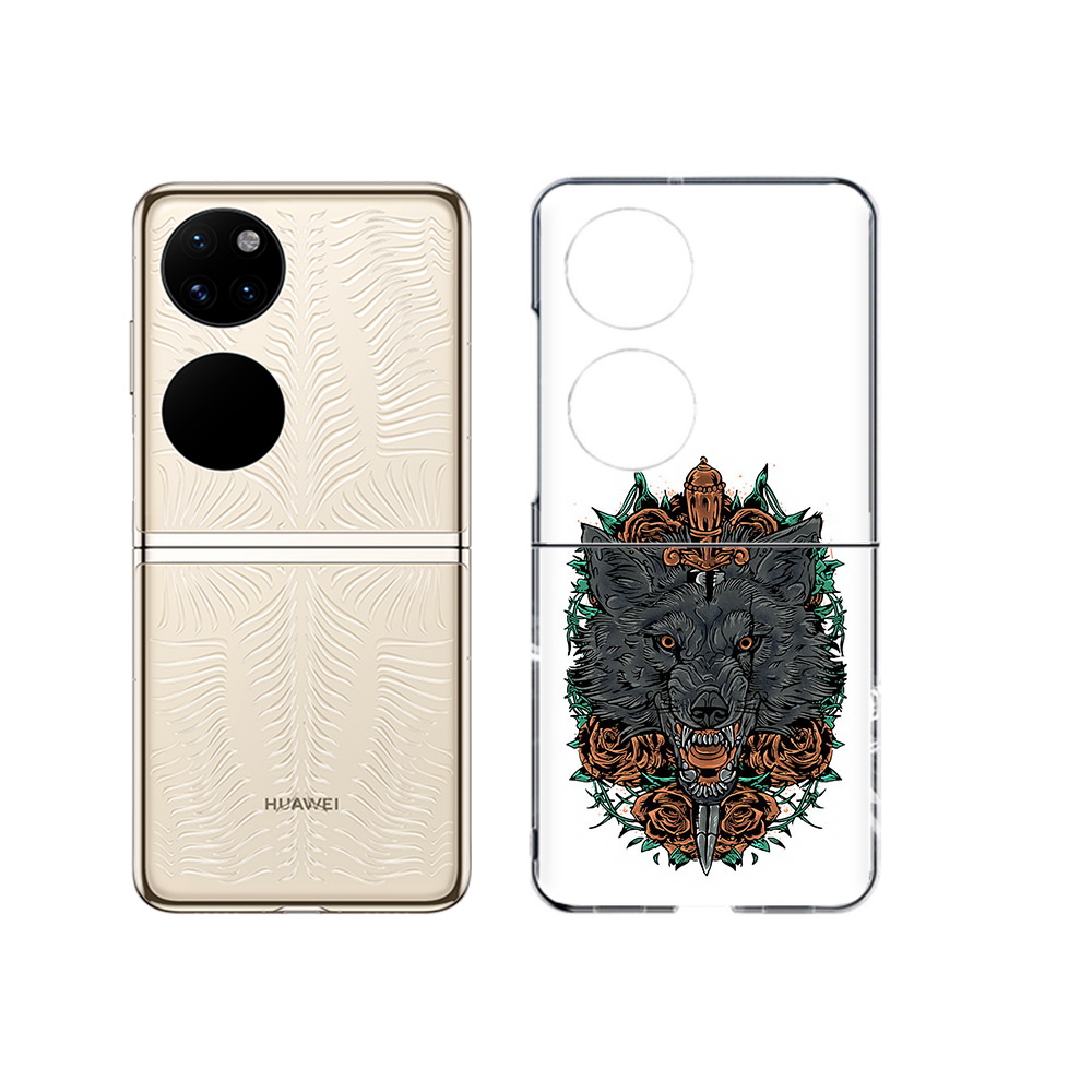

Чехол MyPads Tocco для Huawei P50 красивый злой волк (PT225999.71.409), Прозрачный, Tocco