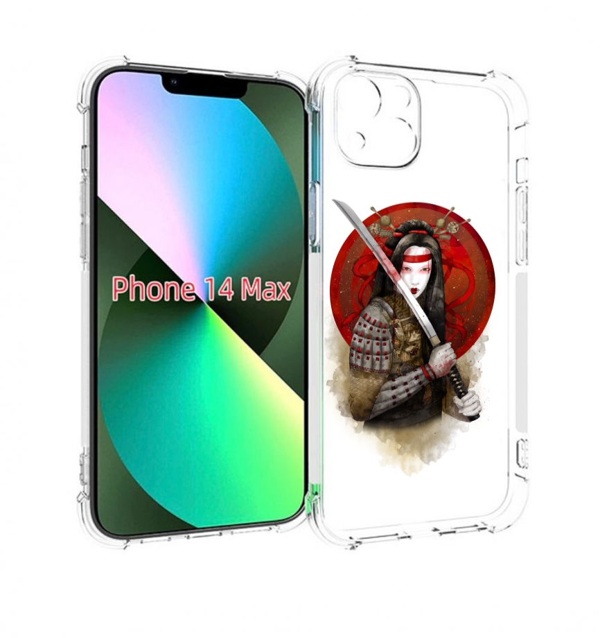 

Чехол MyPads рисованная девушка с катаной для iPhone 14 Plus (6.7), Прозрачный, Tocco