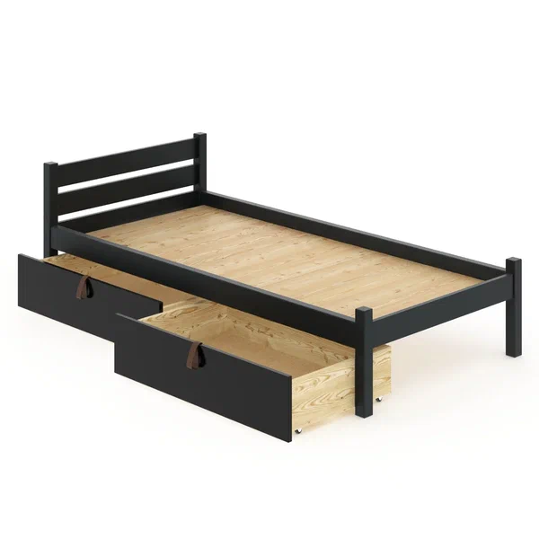 

Кровать Solarius Классика сплошное основание 90х200 с 2 выкатными ящиками, цвет антрацит, Серый, Классика сплошное основание 90х200 с 2 ящиками