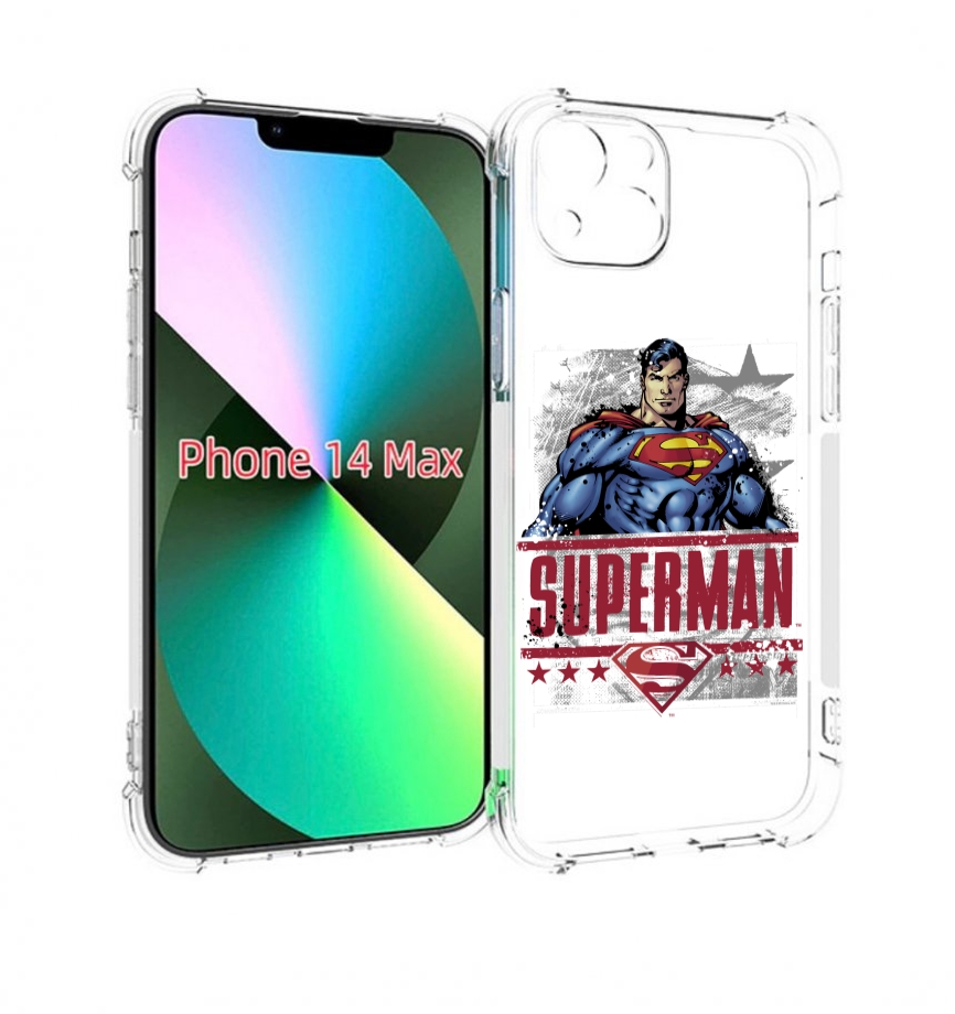 

Чехол MyPads рисунок супермен для iPhone 14 Plus (6.7), Прозрачный, Tocco