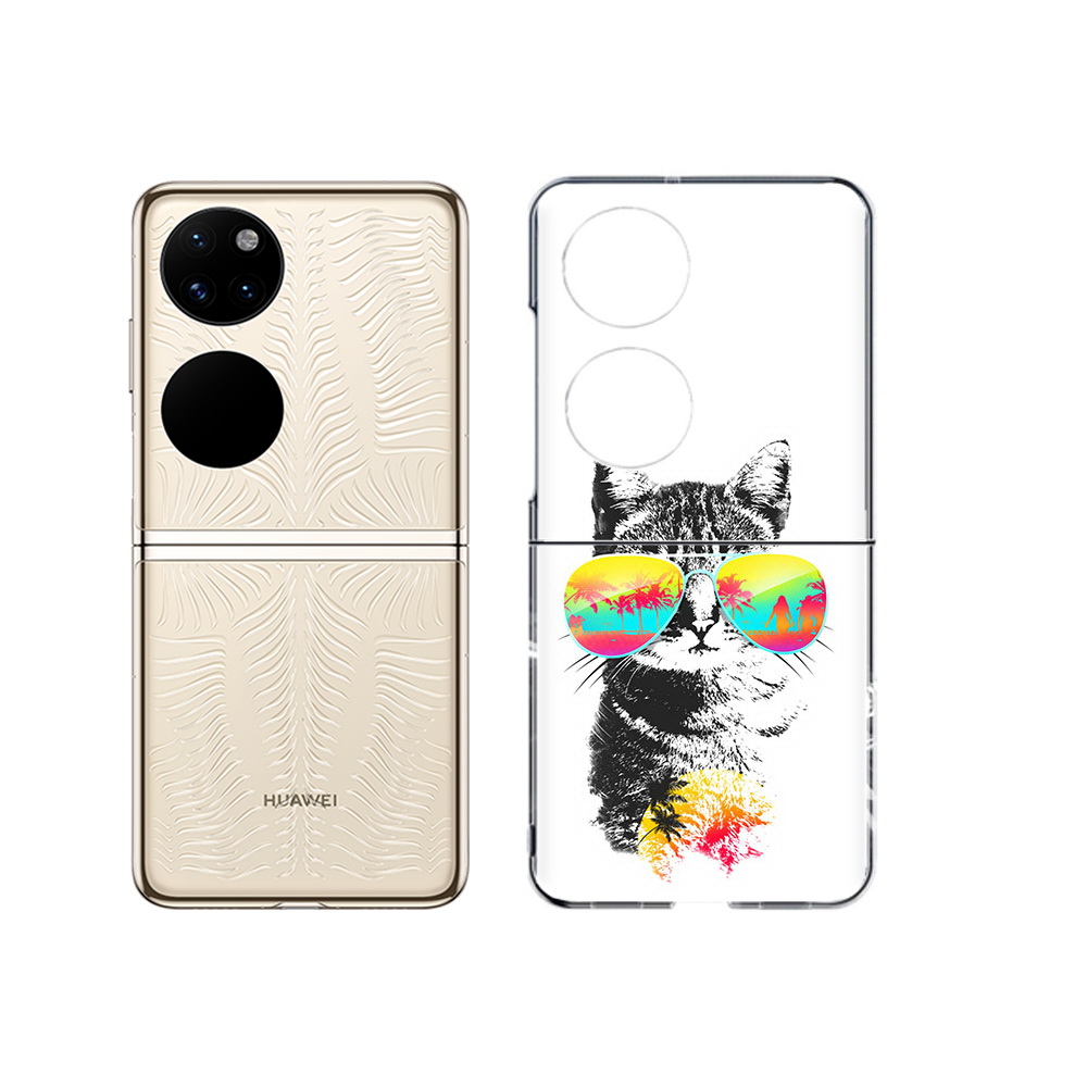 

Чехол MyPads Tocco для Huawei P50 крутой кот (PT225999.71.425), Прозрачный, Tocco